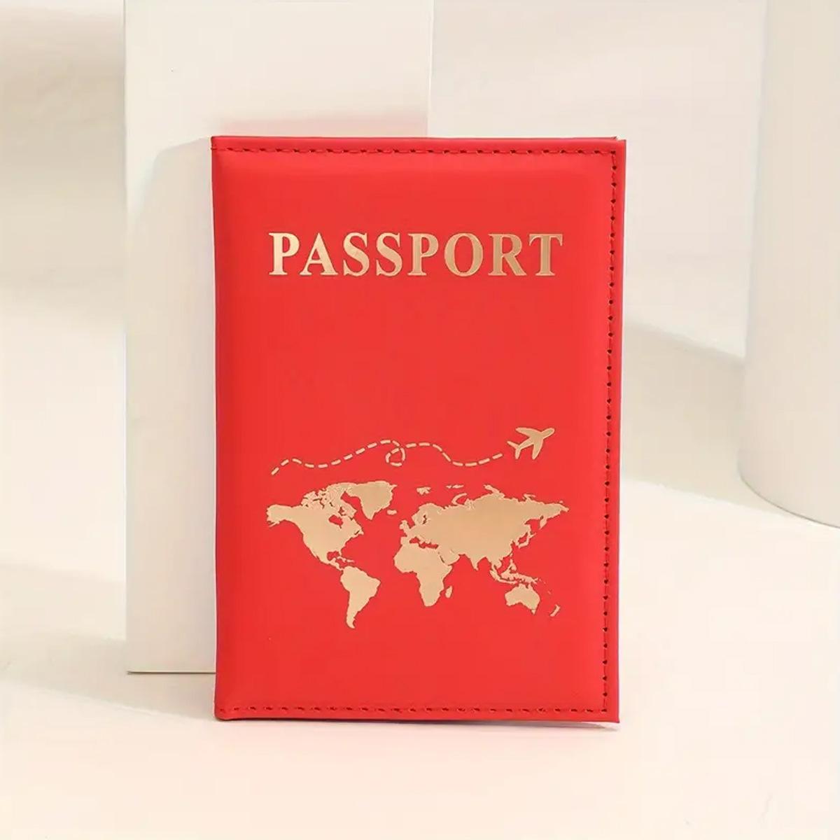 

1PCS Обкладинка для паспорта Сумка для жінок, чоловіків Pu Leathaer Fashion Travel Passport Holder Case ID Name Business Cards Protector Pouch червоний