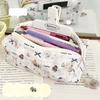 5Pcs Cloth Cartoon Animals Stationery Bag Pen Bag Desktop Storage Korean Style Pencil Case Capybara Dog Flower Print Large Capacity
