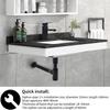 Design Siphon with Pop Up Valve Drain Fitting for Sink Black Matt, Universal Brass Siphon, Sink Plug,Odor Closure with Cleaning Opening