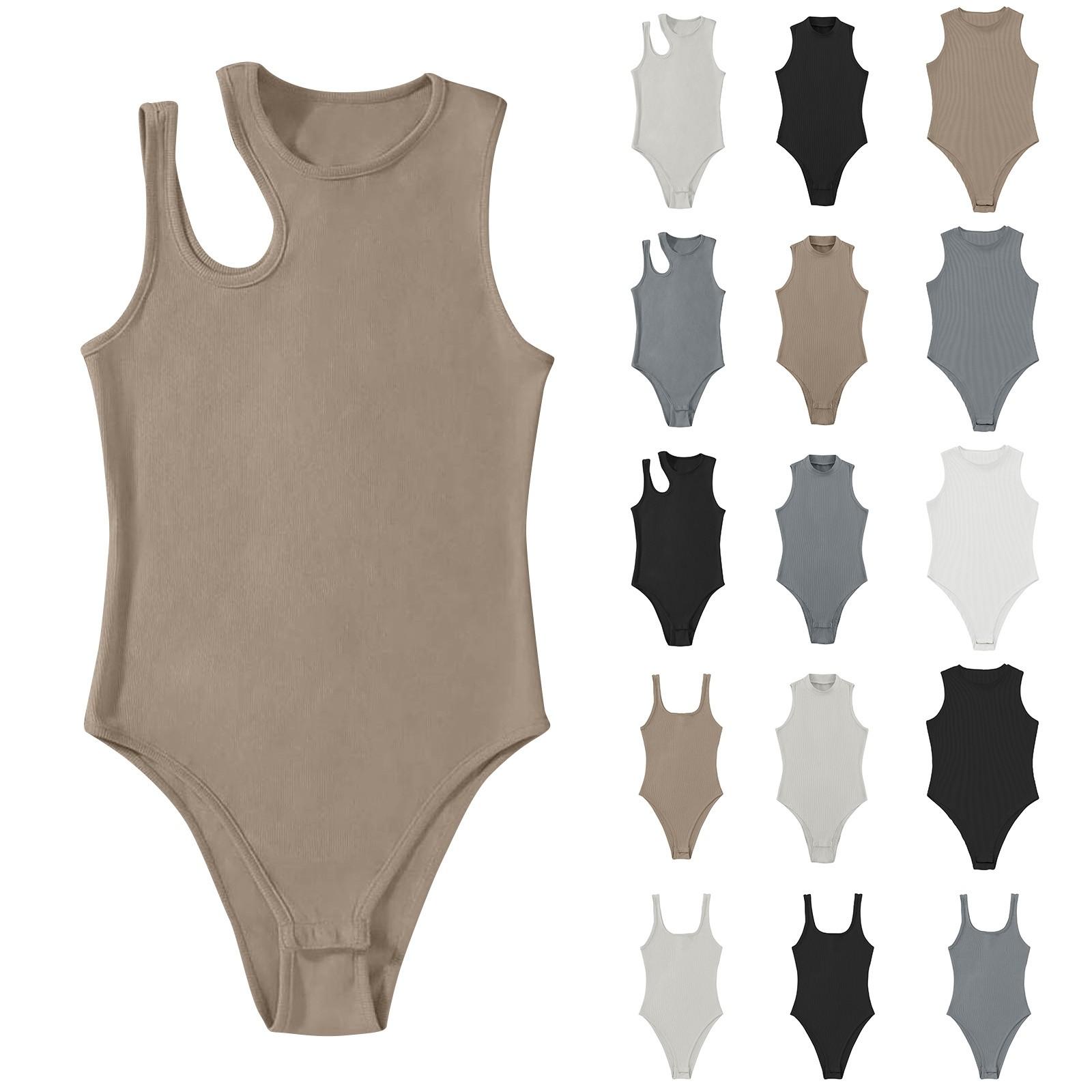 

Женский повседневный сексуальный модный однотонный жилет на пуговицах в рубчик, комбинезон для похудения