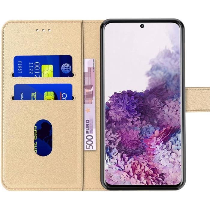 Coque de Protection - PROSHOP - Samsung S20 - Doré - Effet Cuir Souple - Anti-Choc