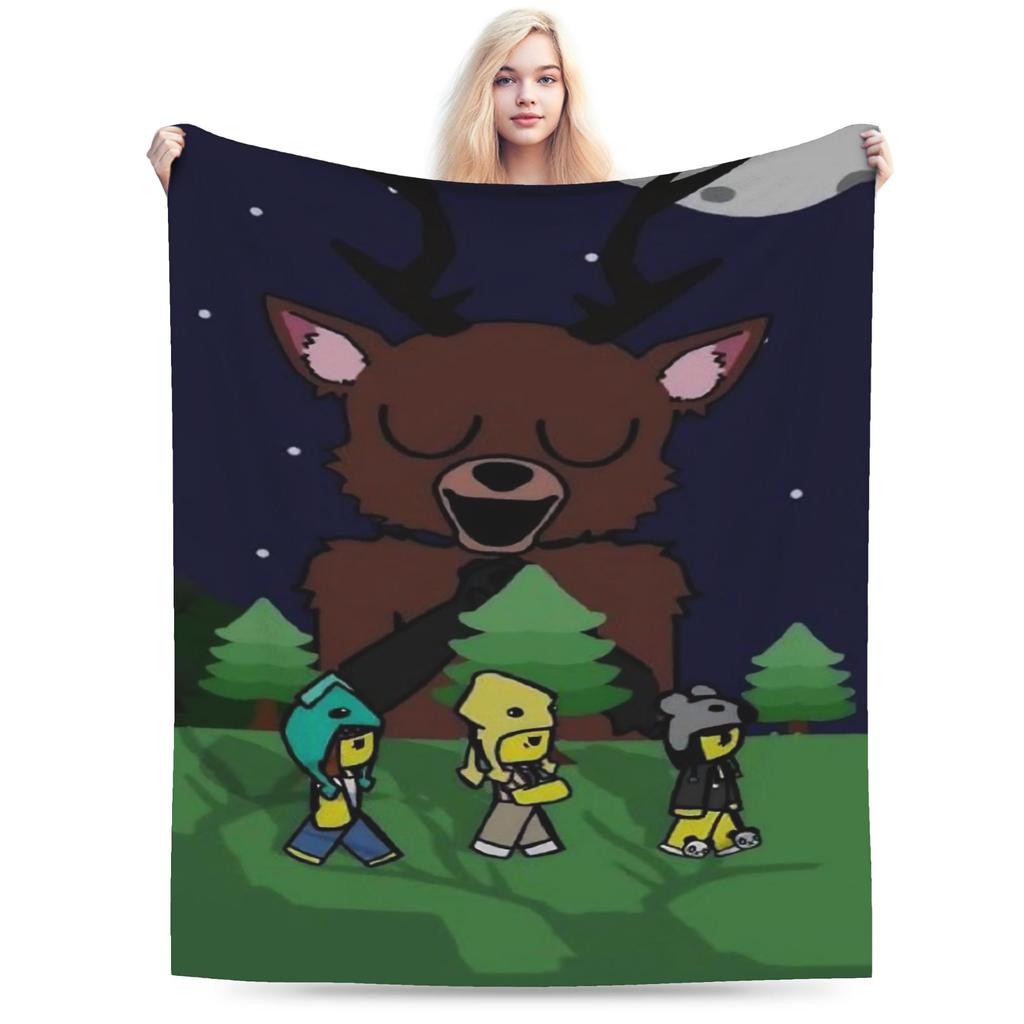 Custom 99 Nights In The Forest Blanket Survival Horror Games Plush Vintage Breathable Throw Blankets For Home Textile Decor