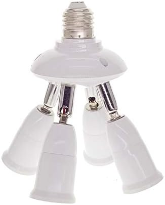 4 Socket E27 Lamp Holder Adapter Splitter 880W Light Bulb Base Converter