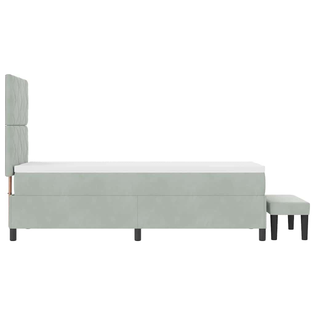 Box Spring Bed with Headboard Light Grey 200 x 80 cm Velvet