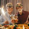 6/12/18Pcs 2027 Happy New Year Party Paper Glasses Black Gold Glitter For New Years Eve Gatherings Photo Booth Props