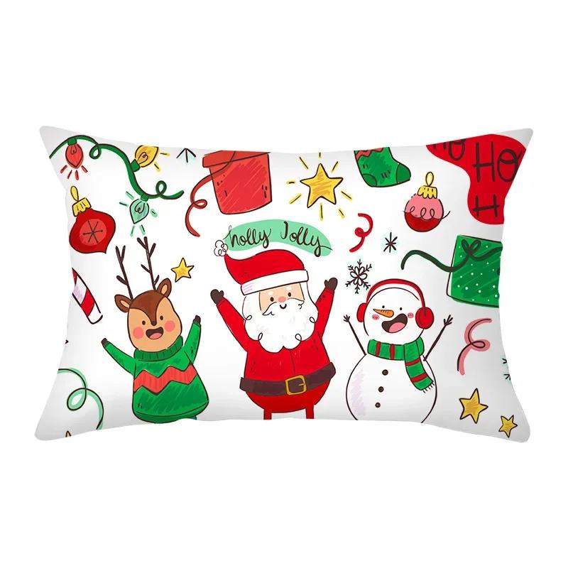 Christmas Cushion Cover Red Pillowcase Sofa Decoration Pillow Home Decor