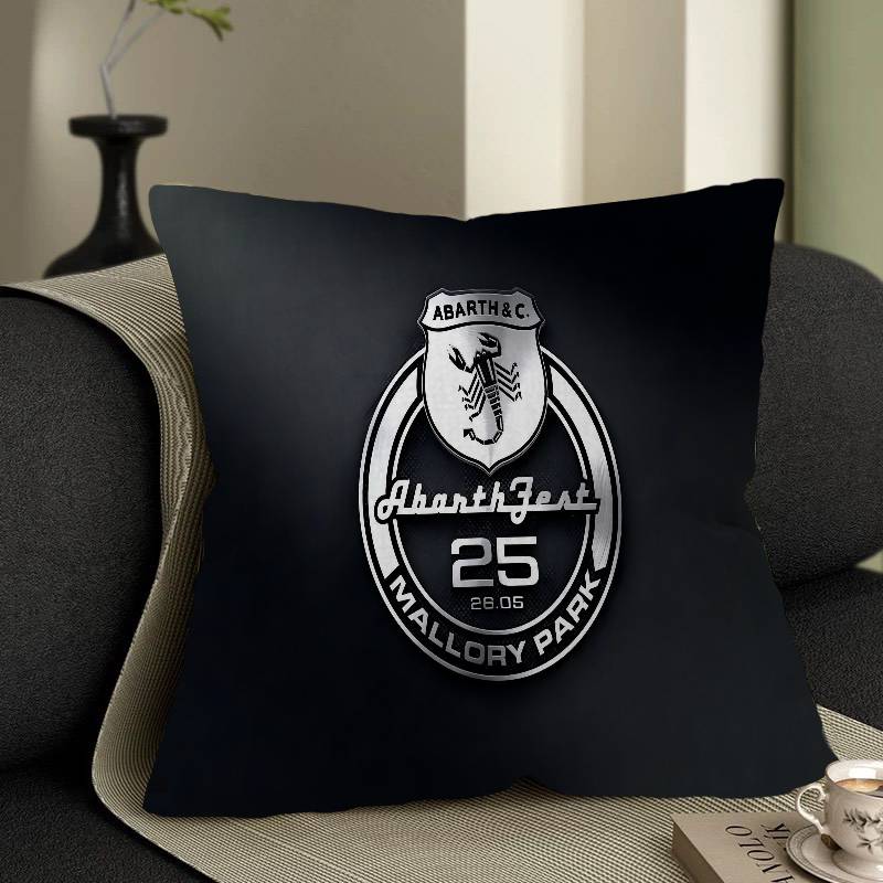 

A-Abarth Logo Pillowcase Toon Gift Cushion Cover Bedroom Home Sofa Chair Seat Decor Pillow Case 12x12Inch