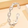 Speckled Chain Women's Open Bangle: 18K Gold-Plated Stainless Steel Bracelet