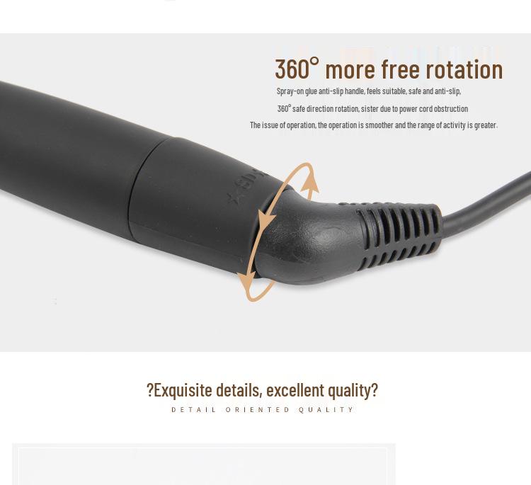 Vielseitiger Lockenstab: Kleine & Große Locken, Eierrolle, Elektrischer Lockenstab - Kompatibel mit EU-, US-, UK- und AU-Standards.