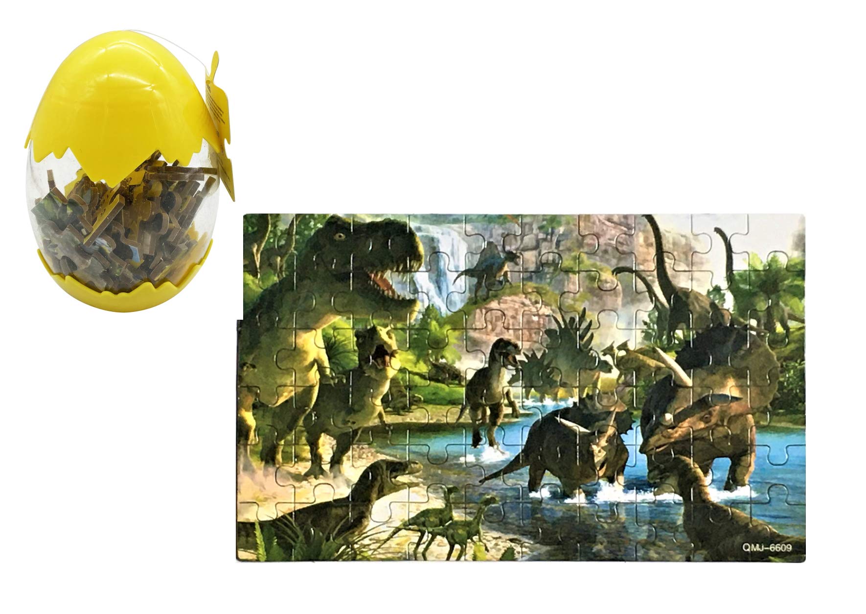 

Пазл-капсула с изображением динозавра 60 деталей (желтый)