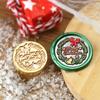 Christmas Series Embossed Christmas Tree Lacquer Seal Head Brass Carving Wax Seal Decoration Gift for Lacquer Lovers