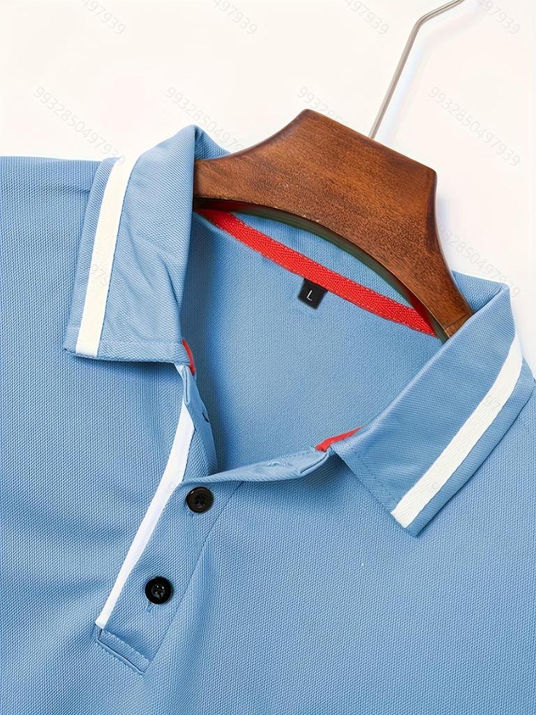 2025 Color Block Tasche Herren Sommer Casual Polo Sweatshirt