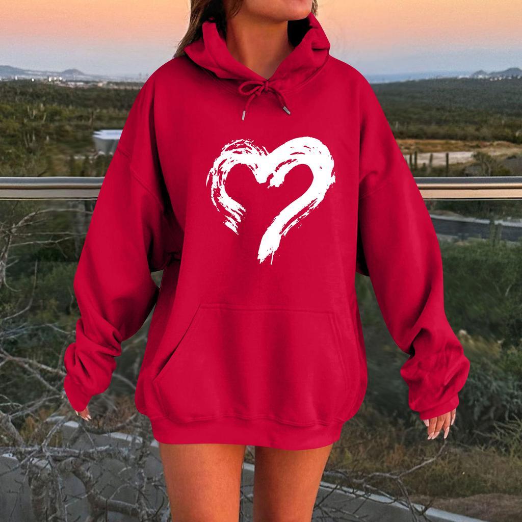 Women's Loose Comfortable Casual Fashion Character Printed Hooded Long Sleeve Sweatshirt