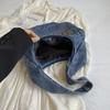 Student Shoulder Bag Letter Print Denim Bag Women's Large Capacity Commuter Tote Bag