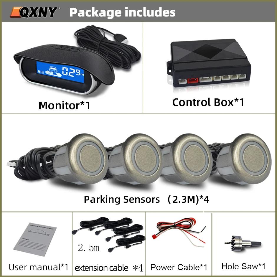 Front Parking Sensor Kit Auto Parktronic Assistant System LCD Monitor Buzzer Voice Volume Backup Radar Car Vehicle Universal
