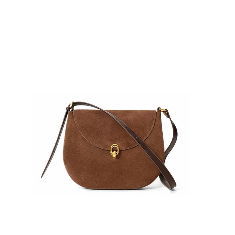 Women's Suede Cow Leather Classic Shoulder Bag Ladies Fashi Designer Luxury Bags Female Retro Durable Cowhide Handbags Lady