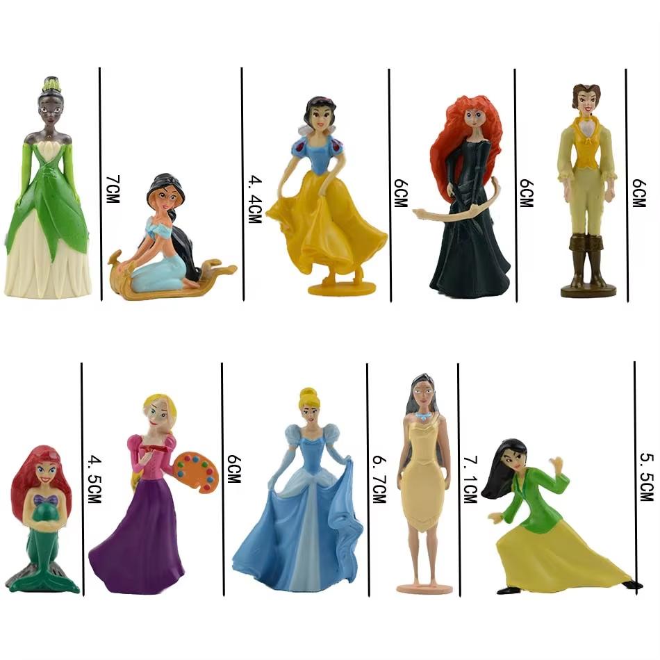 MINISO 10PCS/1st Escape Princess Style Snow White Cinderella Mermaid Sleeping Beauty PVC Model Small Decorations Children's Gifts