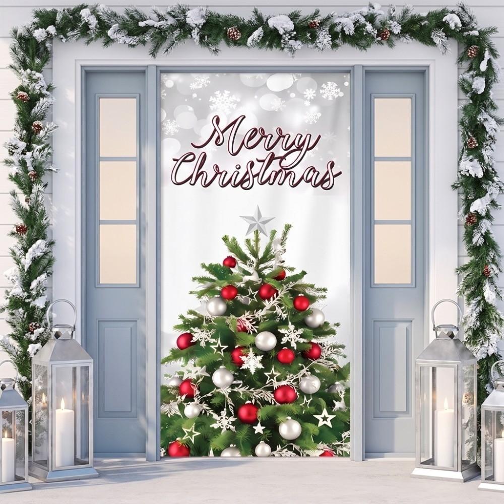 Santa Claus Christmas Door Cover Background New Year Decoration Indoor and Outdoor