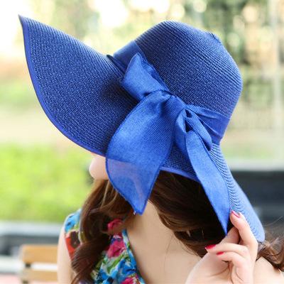 Beach hat shade summer straw hat big edge hat children foldable sun hat travel seaside versatile vacation