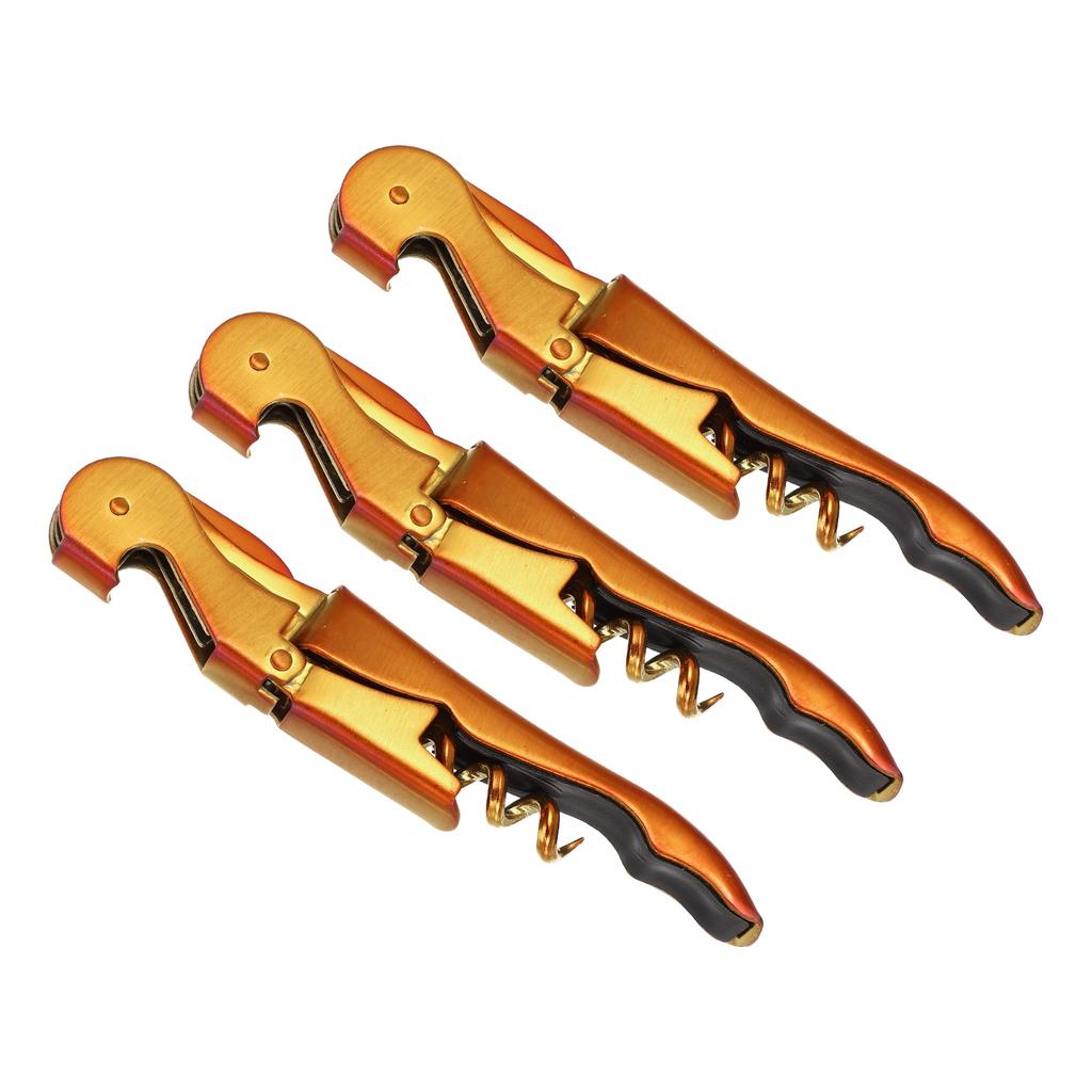 1/3Pcs Professional Waiters Corkscrew Stainless Steel Wine Key with Ergonomic Wood Grip Beer Bottle Opener and Foil Cutter