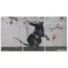 Three Piece Picture Canvas Print Banksy Street Art Rat