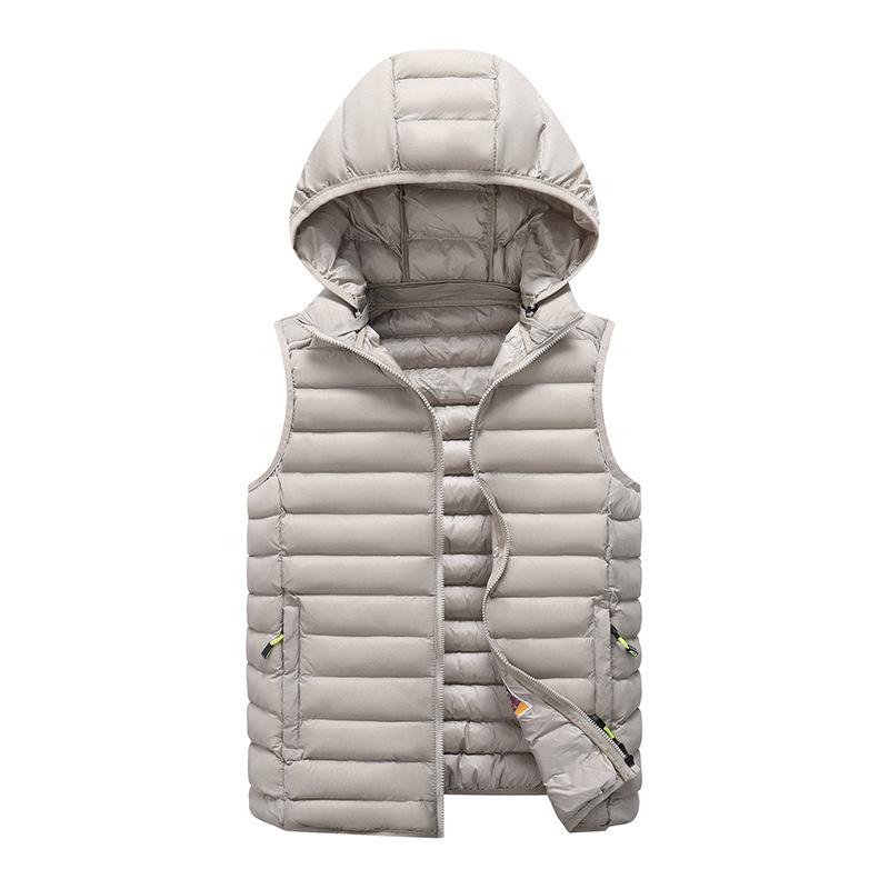 

Новый осенне-зимний хлопковый утолщенный жилет, пуховый хлопковый спортивный жилет большого размера с капюшоном 9XL хаки