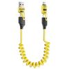 65W Retractable 4-in-1 Spring Data Cable for Apple, Huawei, Type-C Fast Charging