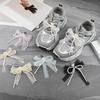 ABS Pearls and Lace Bowknot Detachable Shoe Ornament Women Shoelaces Charm Sophisticated Detachable Footwear Ornament