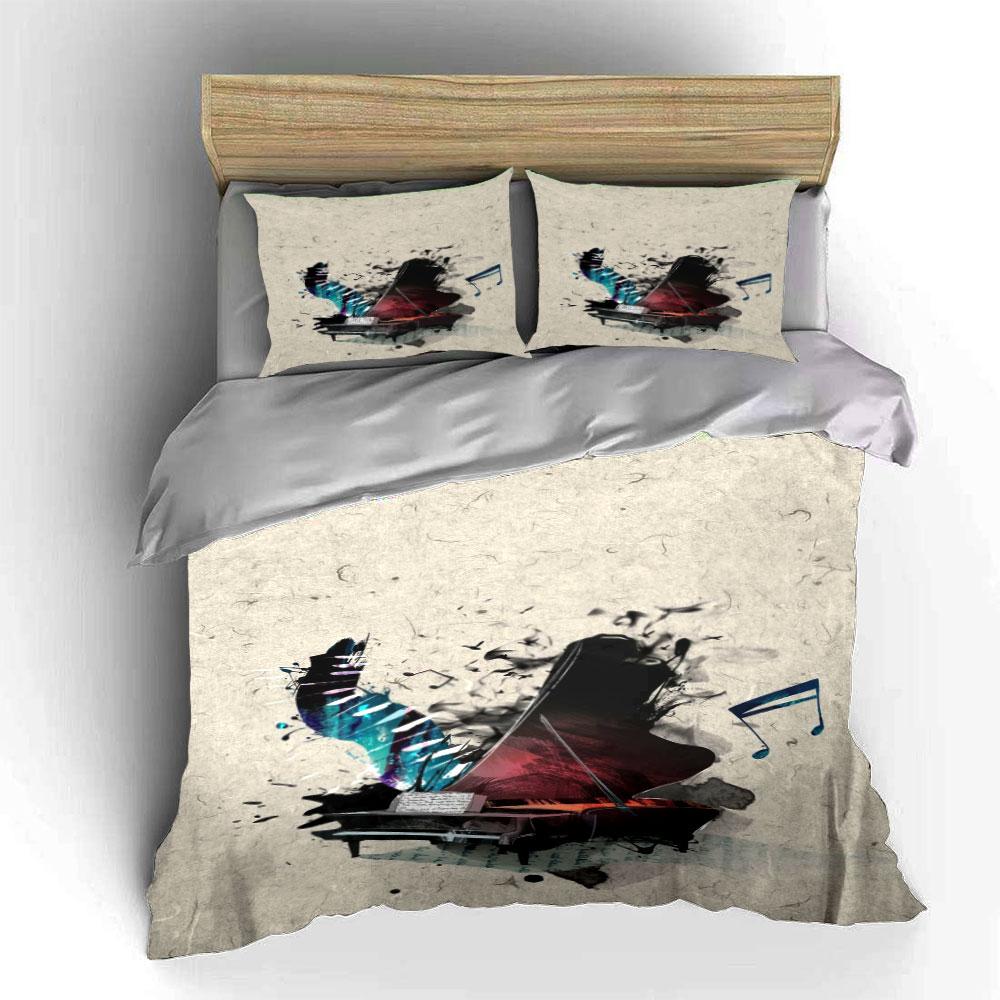 Abstract piano and musician. Bedding sets Duvet cover sets Duvet covers Pillowcases(1 * Duvet Cover 2 * Pillowcases without duvet insert)