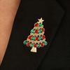 Full Rhinestones Rhinestone Brooch Enamel Christmas Crystal Pins Christmas Tree Brooch  Office