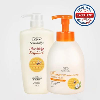 Gelée Royale (Grüner Apfel Duft) Duschgel 500ml + Schaum Hand- & Körperwaschgel 750ml