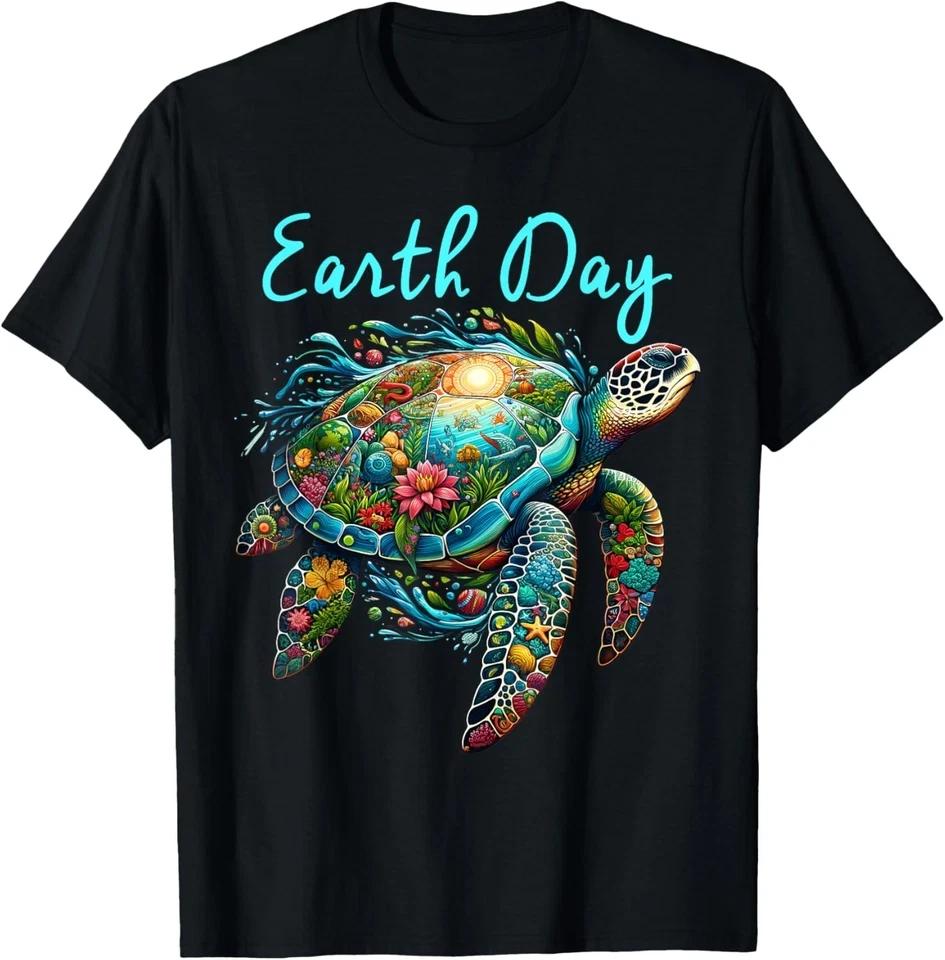 Sea Turtle Earth Day T-Shirt Save The Earth Environmental Graphic Tee Unisex S