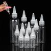 3-100ml Transparent Plastic Empty Dropper Bottles Refillable with Nozzle Caps Squeeze Bottle for Tattoo Pigment Ink Containers