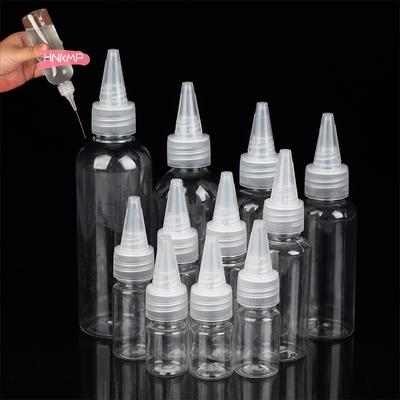3-100ml Transparent Plastic Empty Dropper Bottles Refillable with Nozzle Caps Squeeze Bottle for Tattoo Pigment Ink Containers