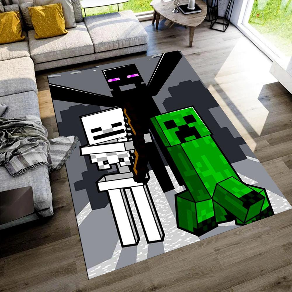 Minecraft Floor Rug Office Rug Suitable for Bedrooms Foyer Game Room Dormitory Anti-slip Rug Decorate Offices Perfect Gift for Women/Men