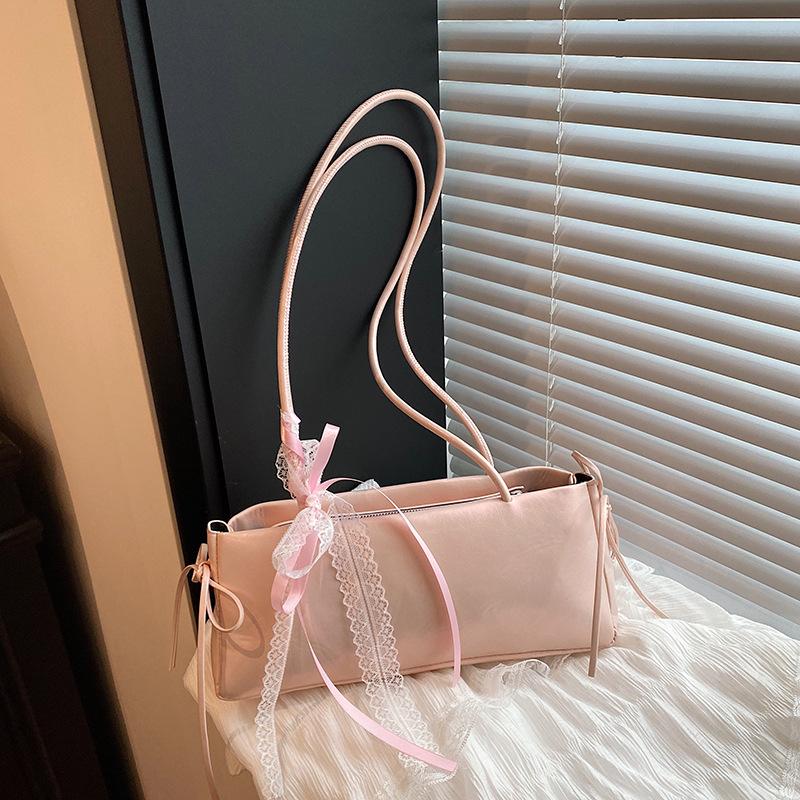 

В этом году популярная сумка под мышкой женская 2025 новая сумка весна и лето нишевая высококлассная универсальная на плечо розовая сумка Without pendant розовый