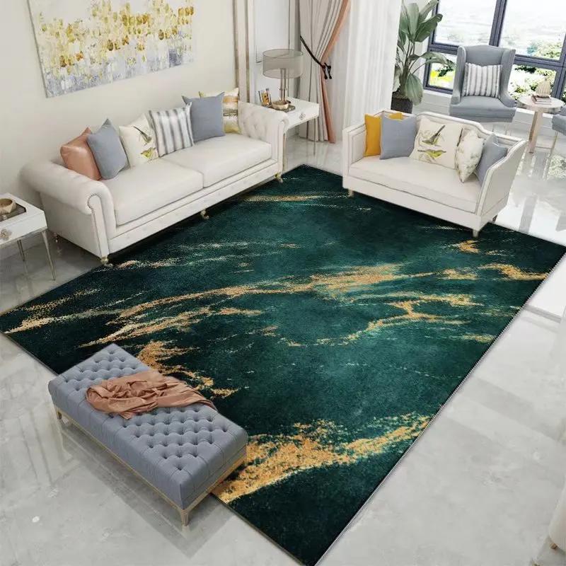 Luxury Nordic Flannel Carpets for Living Room Sofa Beside Texture Decoration Bedroom Rug Large Size Non-slip Washable Lounge Mat