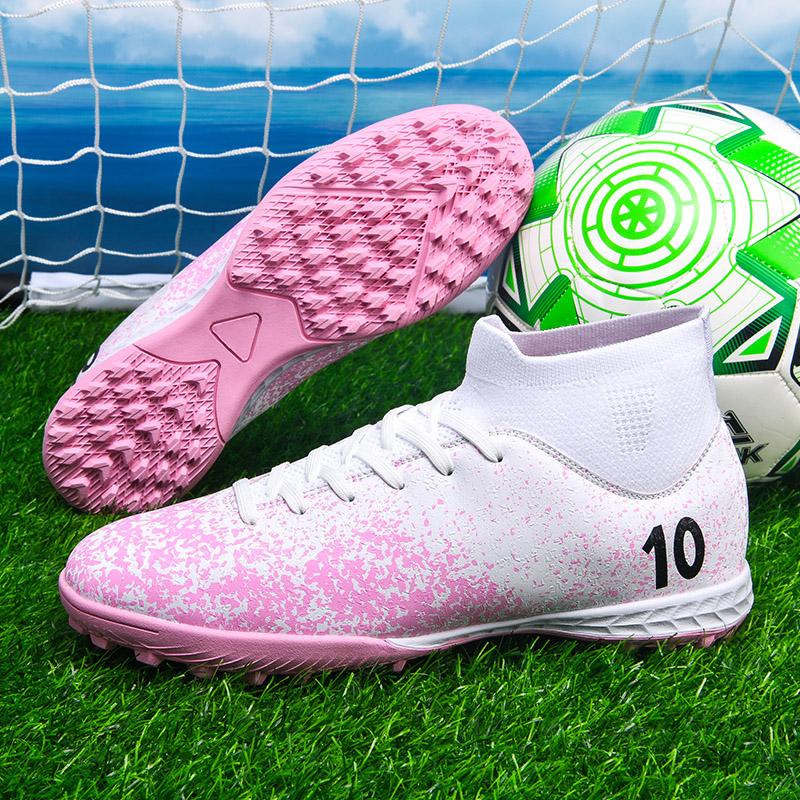 New Teenager's Football Shoes Children's High Quality Soccer Field Cleats Comfortable High-top Sneakers Wear-Resistant