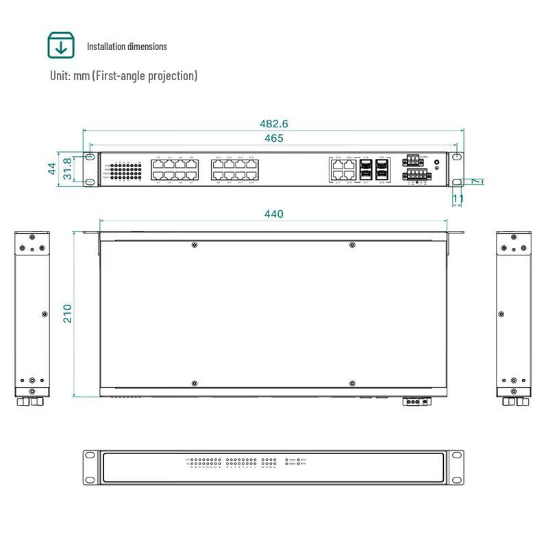 Maiwei 20-Port Industrial Rackmount Switch