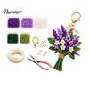 DIY Bouquet Keychain Set Handmade Flower Craft Set, Beaded Making Handicraft Material Pack Kit, Complete Kit for Bag Charm Decorative Pendant