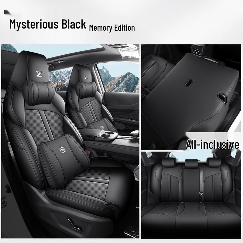 UNI-Z Car Seat Cushion Set: New Model, Premium Leather, Universal Fit for All Seasons