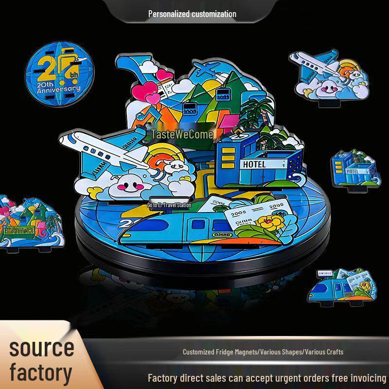 Custom Metal City Scenic Spot Jigsaw Refrigerator Magnet Set Contact Customer Service for Better Price