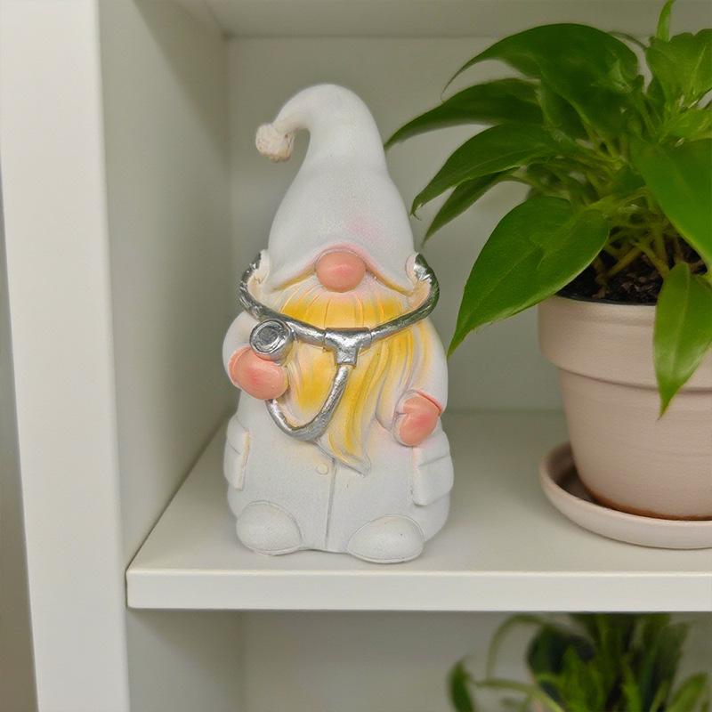 Professionell Läkare/Sjuksköterska Tomtefigur - Skrivbords- & Vardagsrumsprydnad