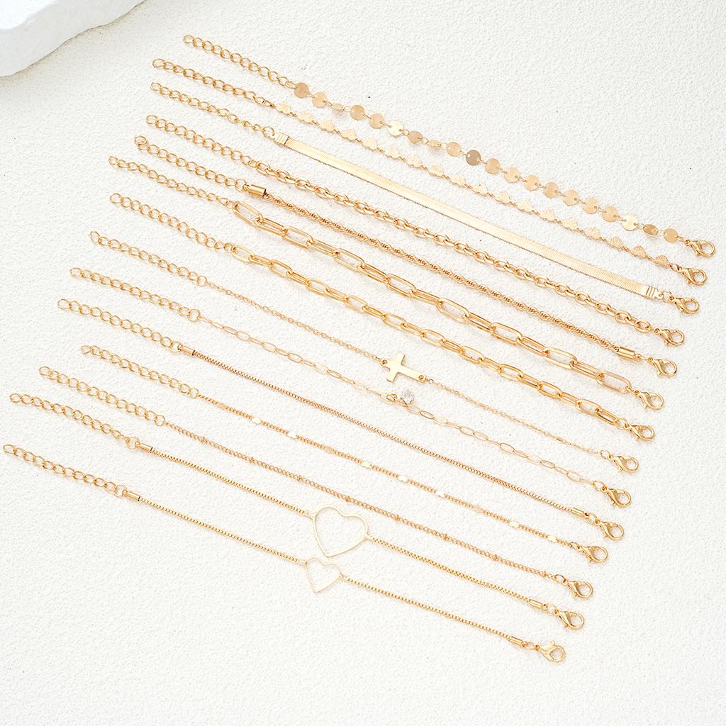 14Pcs Gold Color Bracelet Sets Boho Retro Thick Twist Cuban Chain Bracelet for Women 2026 New Trendy High Quality Jewelry Gifts