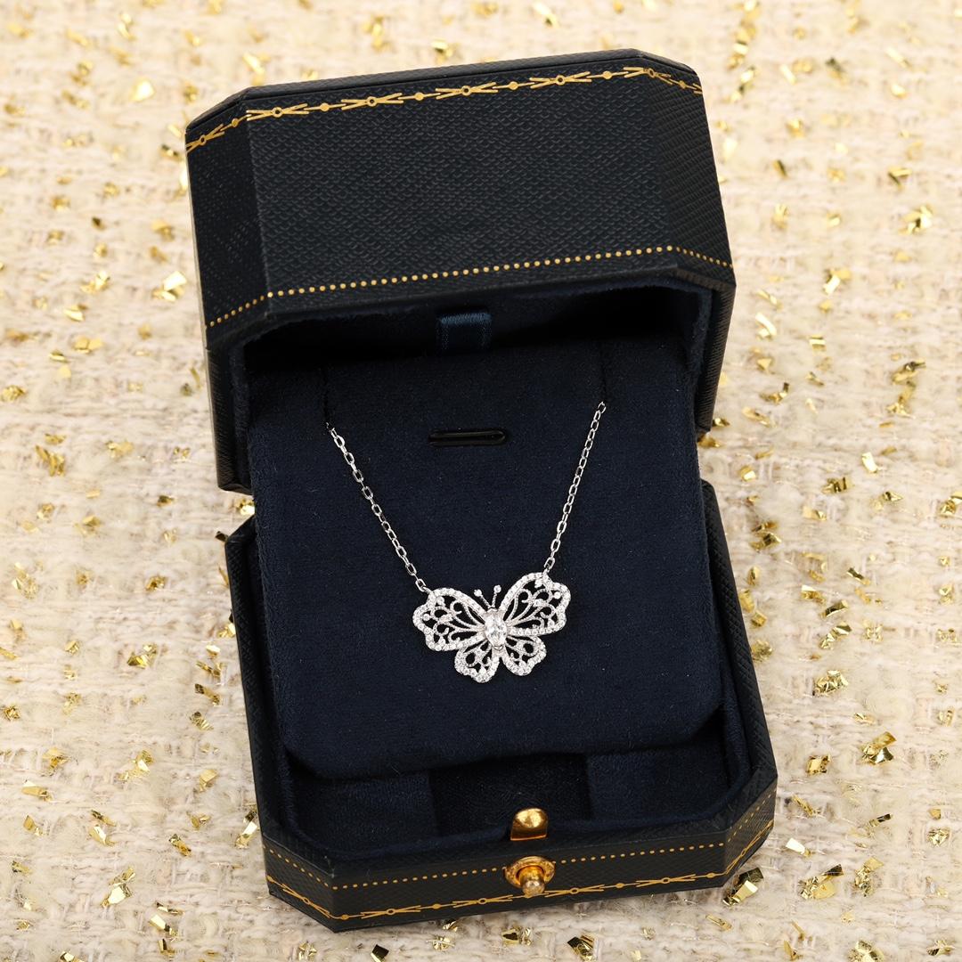 

Комплект украшений «Бабочка», ожерелье, серьги, серебро 925 пробы, износостойкие ювелирные изделия высокого класса, первоклассный процесс гальванизации