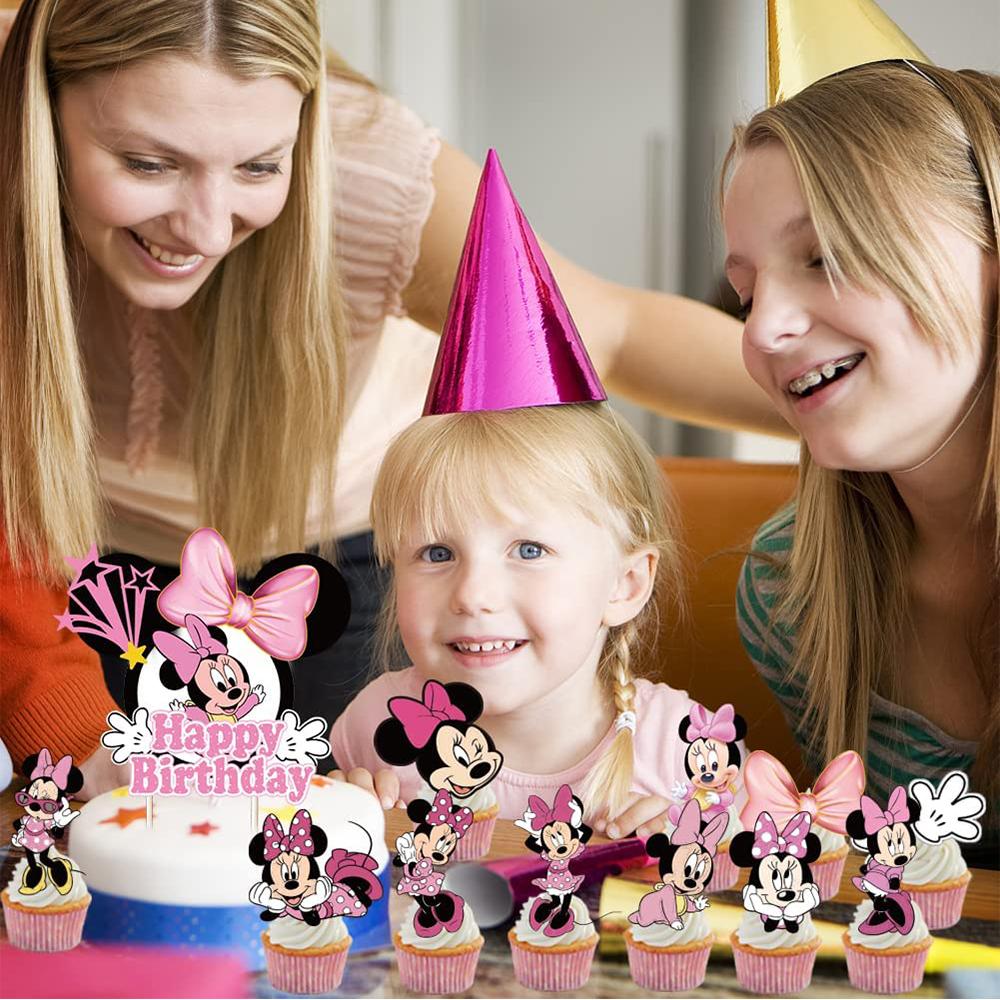 New Minnie Mouse Cake Decorating Kits Cupcake Toppers Decoration For Themed Party