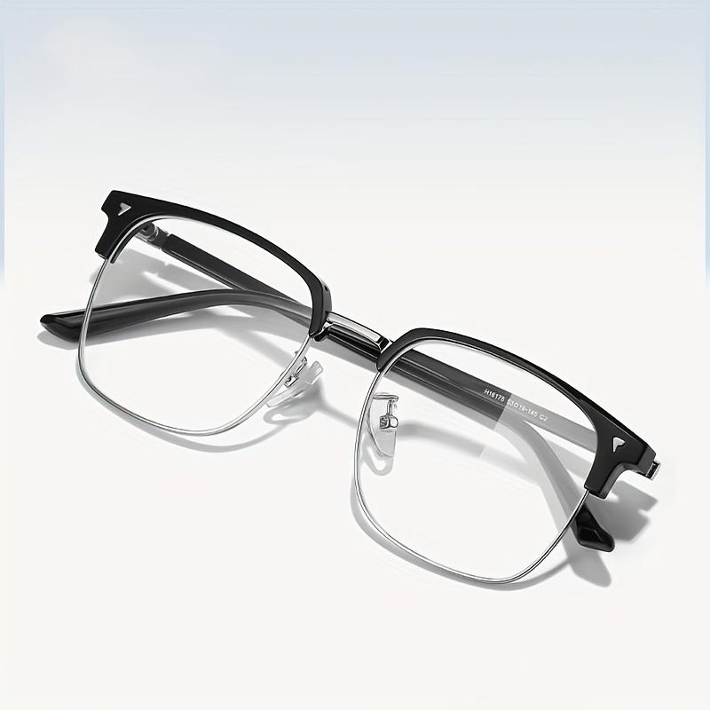 Anti Blue Light Glasses for Men and Women Retro Half Frame Eyebrow Glasses Frame Classic Flat Lens
