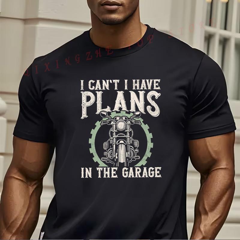 I Cant I Have Plans Motorcycle Tshirt Funny Present For Mens Short Sleeve TShirts Oneck Top Tees S