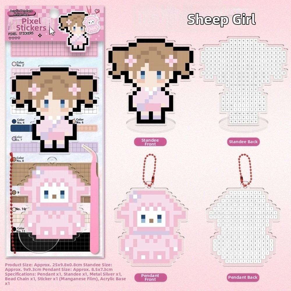 Kreativní akrylový nálepkový přívěsek z korálků Perler Kreslený DIY Pixelový stojánek z korálků Perler Dekorativní přívěsek Stolní ozdoba