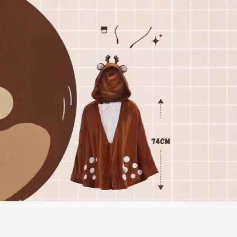 Christmas Elk Cape Hooded Set Cosplay Costume Witch Shawl Deer Cape Headdress Antler Headband